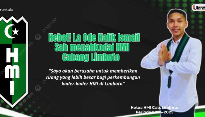 Hebat! La Ode Halik Ismail Sah menahkodai HMI Cabang Limboto