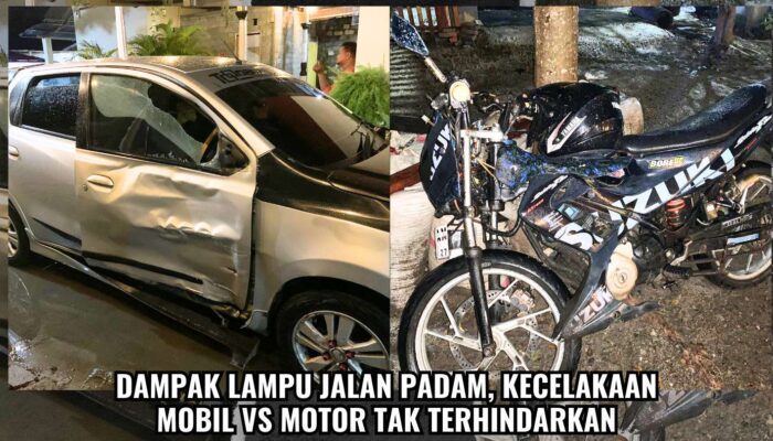 Dampak Lampu Jalan Padam, Kecelakaan Mobil vs Motor Tak Terhindarkan