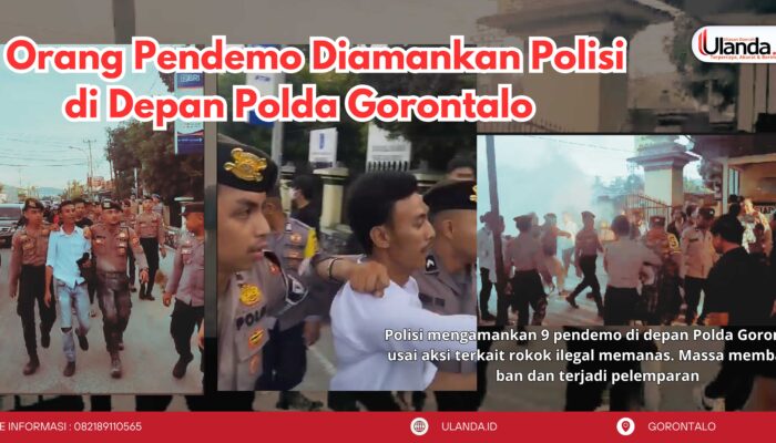 9 Pendemo Diamankan Polisi di Depan Polda Gorontalo