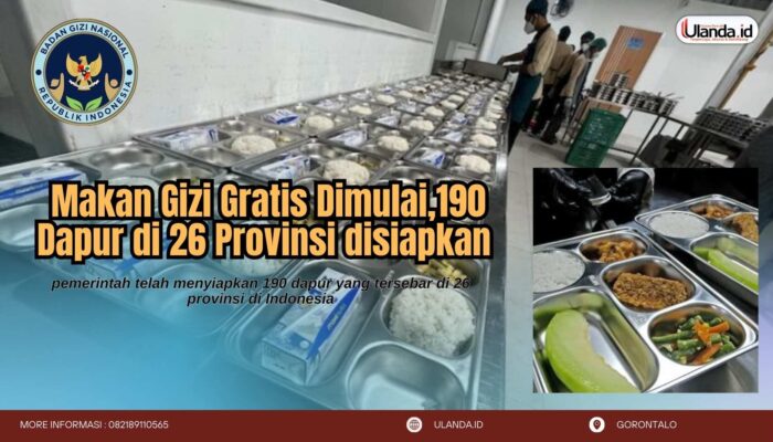 Makan Gizi Gratis Dimulai,190 Dapur di 26 Provinsi disiapkan