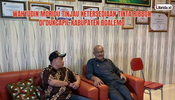 Wahyudin Moridu Tinjau Ketersediaan Tinta Ribbon di Dukcapil Kabupaten Boalemo
