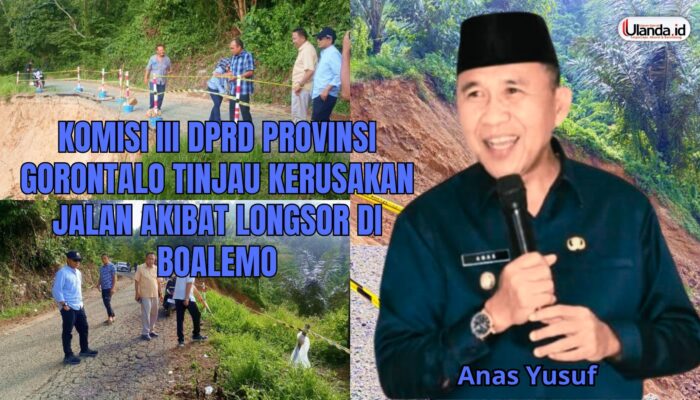 Komisi III DPRD Provinsi Gorontalo Tinjau Kerusakan Jalan Akibat Longsor di Boalemo