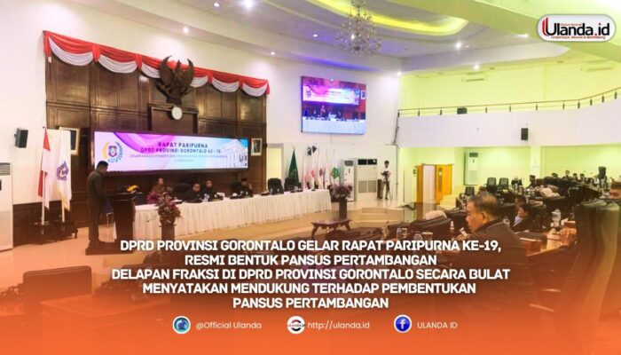 DPRD Provinsi Gorontalo Gelar Rapat Paripurna ke-19, Resmi Bentuk Pansus Pertambangan