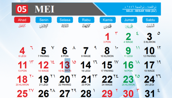 Libur dan Long Weekend Mei 2025, Cek Tanggal Merahnya