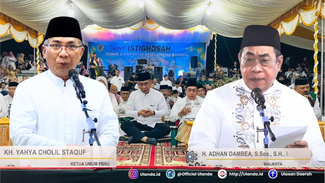 Ketua PBNU dan Walikota Gorontalo pada kegiatan Istighosah