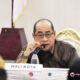 Wali Kota Gorontalo, Adhan Dambea, memimpin rapat kerja bersama seluruh pimpinan organisasi perangkat daerah (OPD) di lingkungan Pemerintah Kota Gorontalo pada Jumat, 13 Juni 2025. (fhoto:humas)