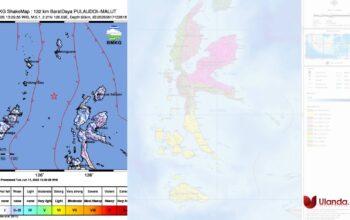 Pusat gempa yang mengguncang pulaidoi - maluku utara selasa 17 juni 2025