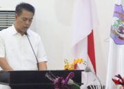 Juru Bicara Fraksi Golkar, I Wayan Sudiarta, saat menyampaikan pandangan fraksi pada rapat paripurna ke-26 DPRD Provinsi Gorontalo (fhoto: dok. humas)