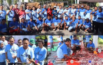 sekretariat dprd provinsi gorontalo saat melakukan penyembelian 12 ekor sapi di lingkungan dprd provinsi gorongtalo. Minggu, 8 Juni 2025