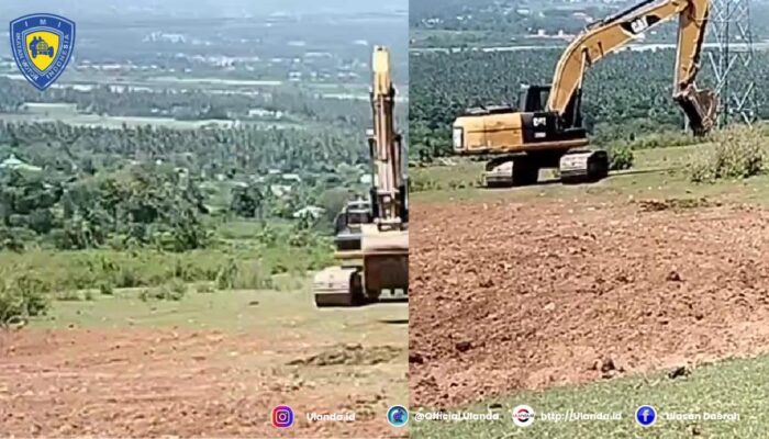 Proses pekrjaan Sirkuit motor cross dan offroad di bukit Buntiade, Padende