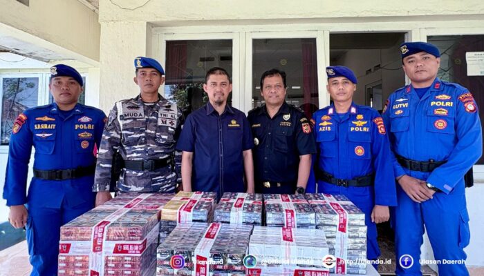 Ditpolairud Polda Gorontalo Gagalkan Peredaran 16.600 Batang Rokok Ilegal