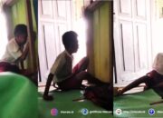 Galang Rawadang (12) anak kelas 5 SD menangis (fhoto: tangkap layar)