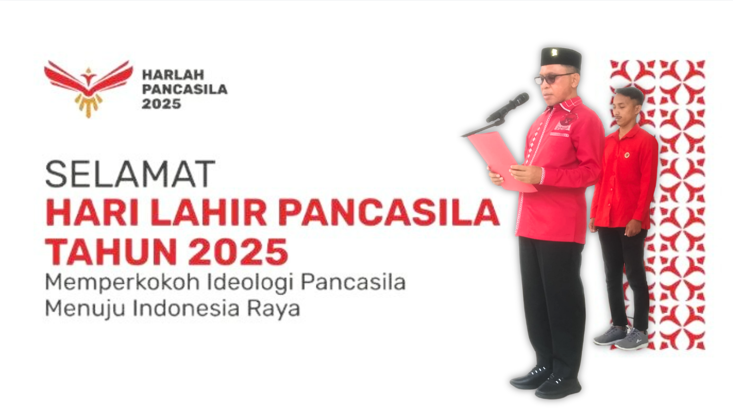 Ir. LA ODE HAIMUDIN, M.M saat menjadi inspektur upacara peringatan hari lahir Pancasila 1 Juni 2025 oleh Pdi Perjuangan Provinsi Gorontalo