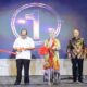 Wali Kota Gorontalo Hi. Adhan Dambea saat pengguntingan Pita Peresmian Hulontalo Ballroom, Sabtu, 12/7. (foto.Ist Humas)