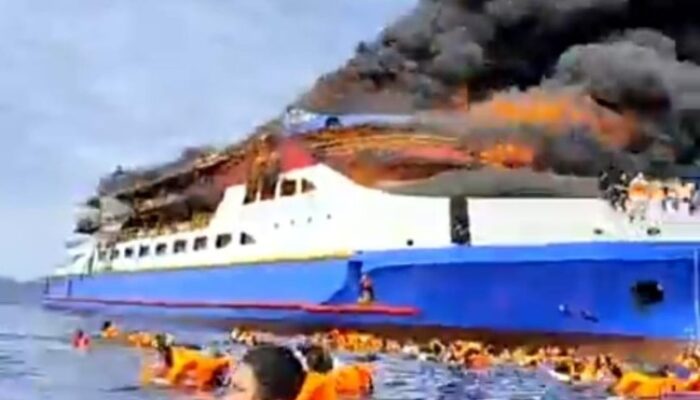 KM Barcelona 5 Terbakar di Perairan Sulut, Tiga Penumpang Meninggal, Ratusan Dievakuasi
