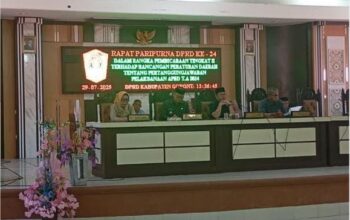 DPRD Kabupaten Gorontalo Utara secara resmi menyetujui Rancangan Peraturan Daerah (Ranperda) tentang Pertanggungjawaban Pelaksanaan Anggaran Pendapatan dan Belanja Daerah (APBD) Tahun Anggaran 2024 dalam Rapat Paripurna ke-24, Senin (28/7/2025).