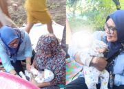 Anggota Dprd Provinsi Gorontalo Femmy Udoki meninjau lokasi pengungsia warga Bintalahe, Rabu, 30/7 (Foto:Dok/Ulanda.id)