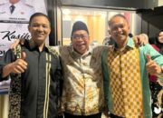 Wali Kota Adhan Dambea (tengah) bersama kapolres gorontalo kota lama dan baru pada acara pisah sambut kapolres, Minggu, 6 juni 2025 (foto : Ist / Ulanda.id)
