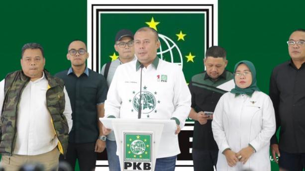 Ketua Fraksi PKB DPR, Cucun Ahmad Syamsurijal saat berikan keterangan pers peringatan Harlah PKB ke-25 di Solo, Jateng, (Foto:dok. Ullanda.id)