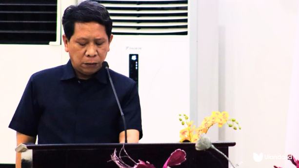 Juru bicara Fraksi Nadem Umar Karim saat membacakan pandangan fraksi pada paripurna RPJMD 2025 Dprd Provinsi Ke-28. Selasa, 8/7 (foto.dok. Ist/ Humas Dprd)