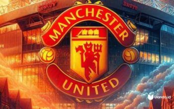 Logo Manchester United atau MU di Stadion Old Trafford (foto.pinterest)