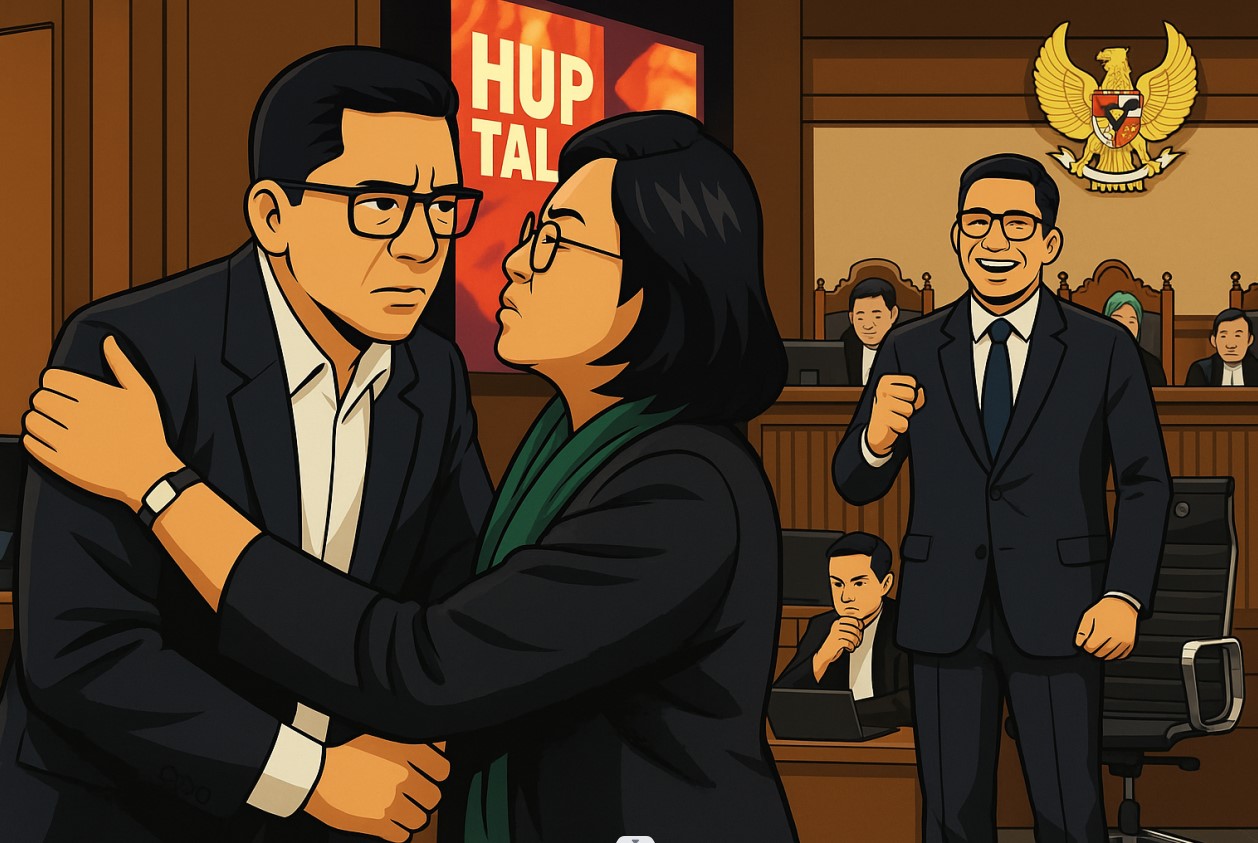 ILustrasi Vonis 3,5 Tahun untuk Hasto Kristiyanto. (Foto: Ai/Ulanda.id)