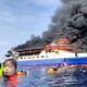 Tangkapan Layar : Peristiwa Kapal Barcelona V terbakar diperairan sulawesi Utara - Manado, Minggu, 20/07 (foto : tangkapa layar / Ulanda.id