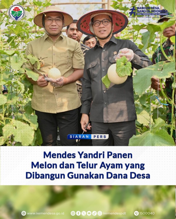 mendes yandri panen melon dan telur ayam, Senin, 21/7 (Foto: Player Mendes)