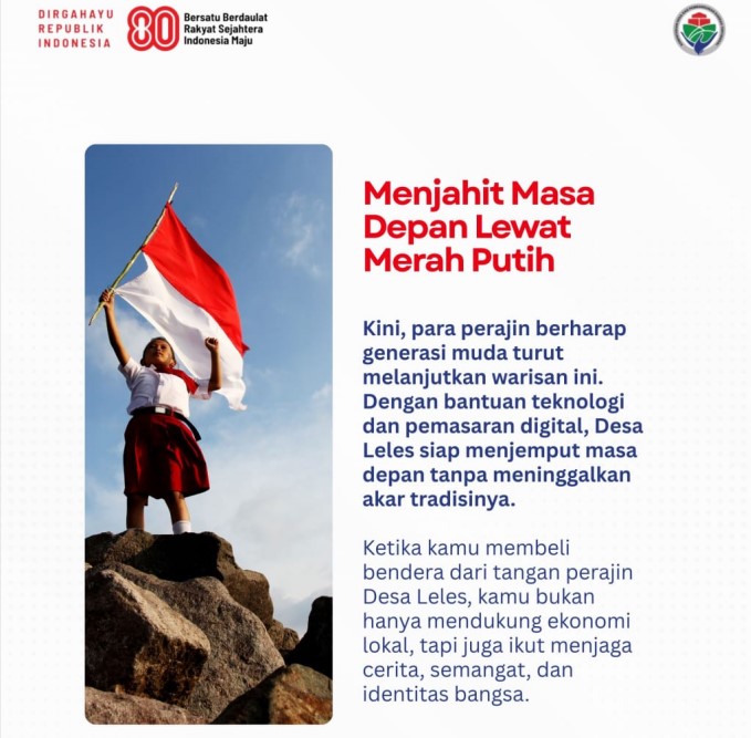 Desa Leles, Sentra Bendera Merah Putih yang Menjahit Identitas Bangsa (Foto:Kemendes/Ulanda.id)
