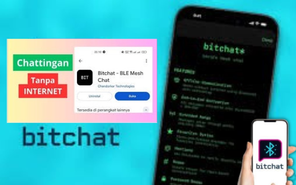 Aplikasi Bitchat tanpa internet (Foto:Ist/Ulanda.id)