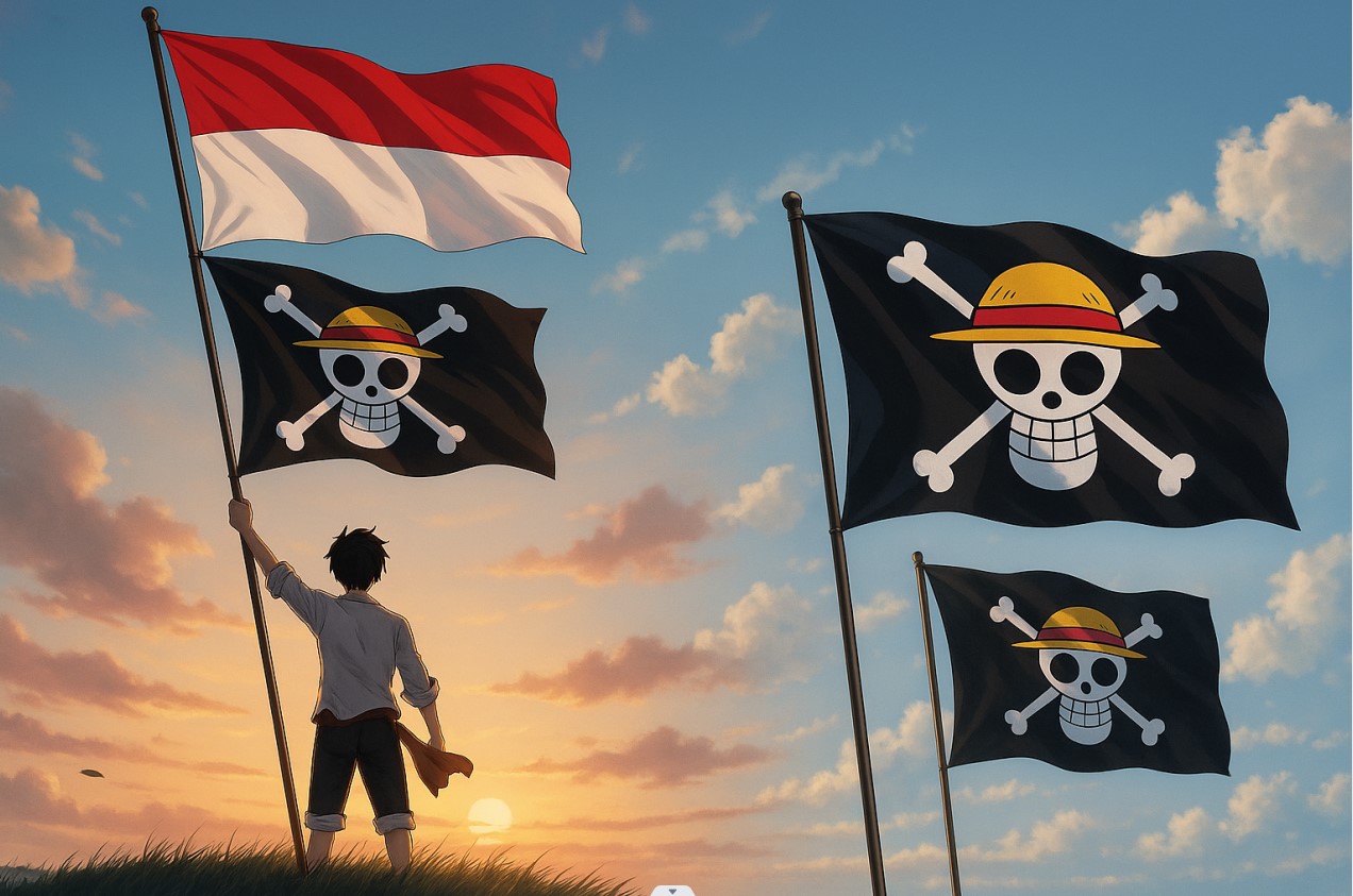 Viral Bendera One Piece di Samping Merah Putih. Foto: Ist/Ulanda.id
