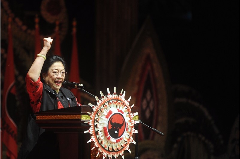 Ilustrasi: Ketua Umum PDI Perjuangan Megawati Soekarnoputri mengumumkan struktur kepengurusan partai masa bakti 2019-2024, di dalam Kongres V PDI Perjuangan di Bali, Sabtu (10/8). / Antara Foto/ Ulanda.id