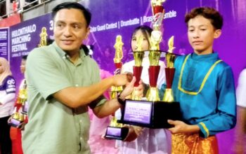SMP N 1 Molibagu usai menyabet juara umum HMF 2025. Minggu, (14/9/2025).
