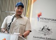 Menteri Pemuda dan Olahraga Dito Ariotedjo menyampaikan sambutan saat acara peluncuran program beasiswa studi singkat Australia Awards di Kantor Kemenpora, Jakarta, Selasa (29/7/2025). ANTARA FOTO/Fauzan/Ulanda.id