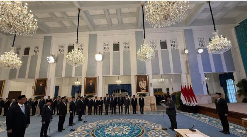 Presiden Prabowo Subianto melantik sejumlah menteri di Istana Negara. (Foto: Eva Safitri/detikcom)/Ulanda.id