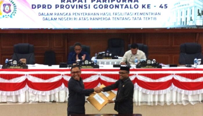 DPRD Gorontalo Serahkan Ranperda Tata Tertib ke Bapemperda, Pengawasan Minol Masuk Agenda