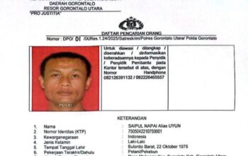 Polisi Tetapkan SN Pelaku Penikaman Istri di Gorontalo Utara Jadi DPO
