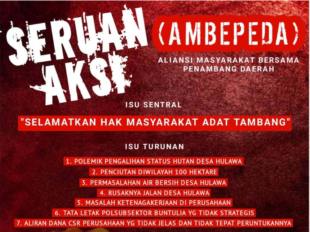 AMBEPEDA Serukan Aksi Besar Selamatkan Hak Masyarakat Adat Tambang di Pohuwato/Ulanda.id