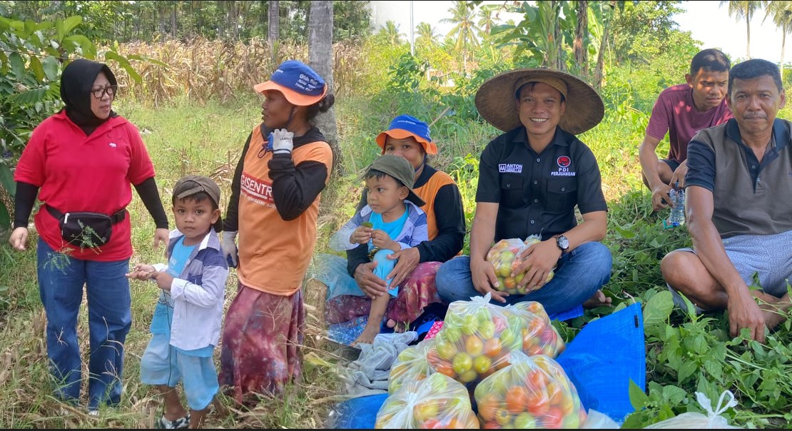 Espin Tulie bersama fraksi PDI Perjuangan Kabupaten Gorontlo saat Hari Tani Nasional 2025