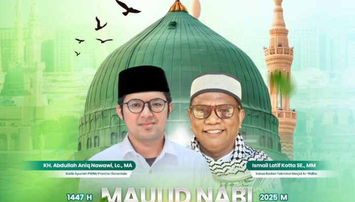 Masjid Ar-Ridha Bone Bolango Gelar Maulid Nabi Muhammad SAW, Hadirkan KH Abdullah Aniq Nawawi