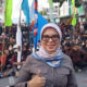 Femmy Udoki Srikandi Dprd Provinsi Gorontalo saat hadir ditengah - tengah rakyat dalam Aksi demo. Senin, (1/9)/Ulanda.id