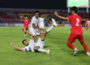 Reaksi penyerang Timnas U23 Indonesia, Jens Raven, pada laga kontra Laos di ajang Kualifikasi Piala Asia U23 2026 di Stadion Gelora Delta Sidoarjo pada Rabu (3/9/2025).(KOMPAS.com/Suci Rahayu)/Ulanda.id