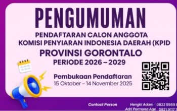 Timsel KPID Gorontalo Buka Pendaftaran 2026–2029: Saatnya Anak Muda Ambil Peran di Dunia Penyiaran/Ulanda.id