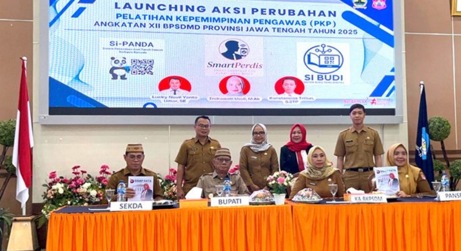 Peluncuran tiga aksi perubahan yang digagas oleh para pejabat di lingkungan Badan Keuangan dan Pendapatan Daerah (BKPD) Bone Bolango, di Aula Balai Penjaminan Mutu Pendidikan (BPMP) Provinsi Gorontalo, Senin (13/10/2025). (F.dok.istimewa)/Ulanda.id