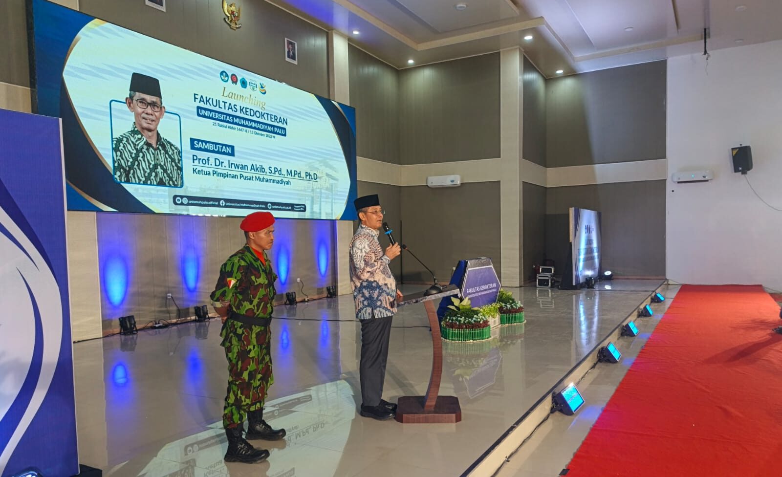 Ketua PP Muhammadiyah, Prof Dr. H. Irwan Akib, M.Pd saat memberikan sambutan, mengapresiasi Unismuh Palu yang telah menorehkan sejarah dengan melahirkan Fakultas Kedokteran/Ulanda.id